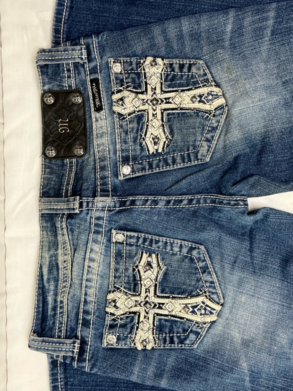 Miss Me Cross Bootcut Jeans 26 - Picture 3 of 14